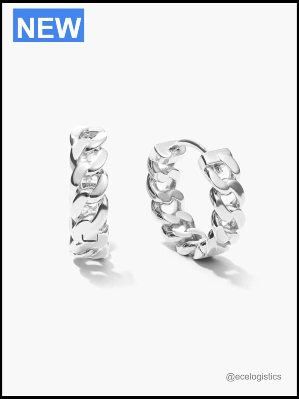 14K Gold Plated Cross Hoop Earrings for Men - Chunky Dangle Huggie